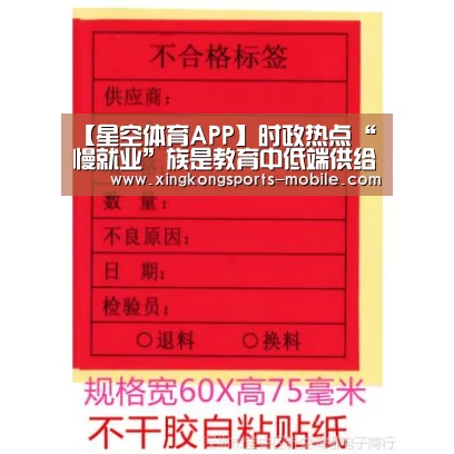 【星空体育APP】时政热点“慢就业”族是教育中低端供给的衍生品(图1) 星空官网